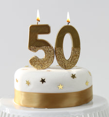 Gold Glitter Birthday Number Candle - 5