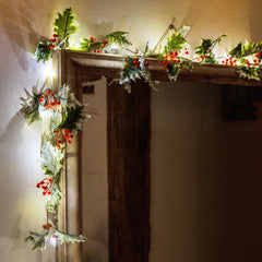 Holly Christmas LED String Lights - 2.2m