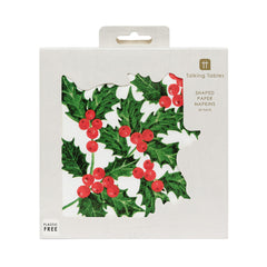 Holly Shaped Paper Napkins - 20 Pack