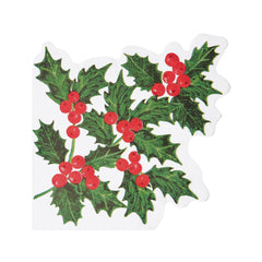 Holly Shaped Paper Napkins - 20 Pack