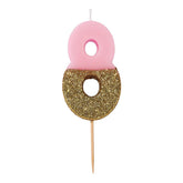Pink & Gold Glitter Birthday Number Candle - 8