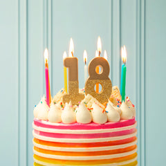 Gold Glitter Birthday Number Candle - 8