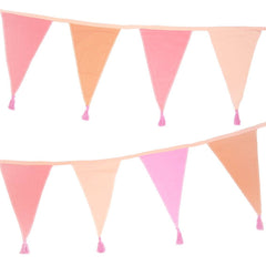 Pink Fabric Birthday Banner Bunting - 3m