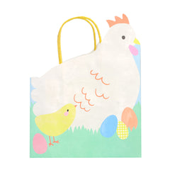 Hen Shaped Easter Paper Gift Bags - 6 Pack