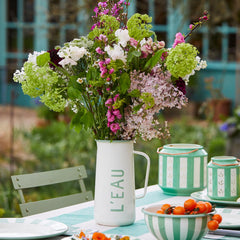 Enamel Water Jug "L'Eau" - 20cm