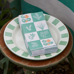 Herb Long Lunch Paper Napkins - 16 Pack