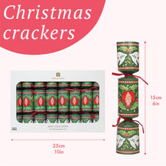 Folklore Green Mini Christmas Crackers - 8 Pack