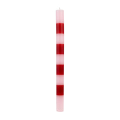 Pink & Red Stripe Dinner Candles - 4 Pack