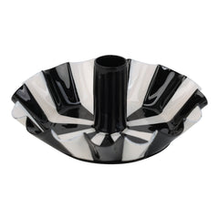 Black White Stripe Scalloped Candle Holder