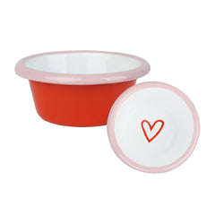 Heart Red Enamel Dip Dish - 8cm