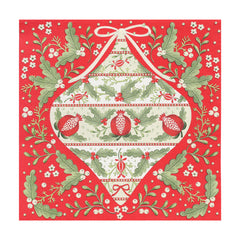 Folk Red Christmas Paper Napkins - 20 Pack