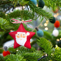 Handmade Santa Christmas Tree Decorations – 4 Pack