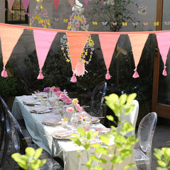 Pink Fabric Birthday Banner Bunting - 3m