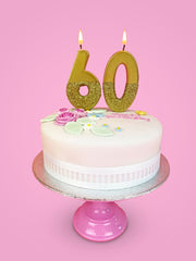 Gold Glitter Birthday Number Candle - 6