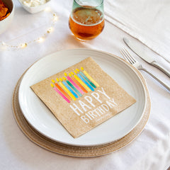 Happy Birthday Candles Paper Napkins - 20 Pack