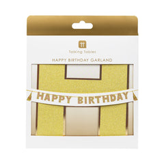 Luxe Gold Happy Birthday Banner Garland - 3m
