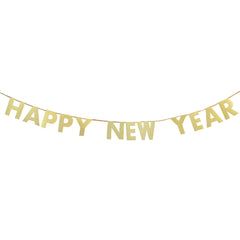 Gold Happy New Year Banner Garland - 2m