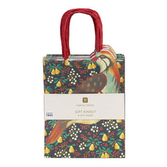 Partridge & Pear Christmas Paper Gift Bags - 8 Pack