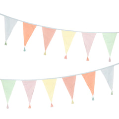 Pastel Fabric Birthday Banner Bunting, 3m