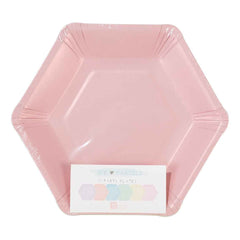 Pastel Hexagonal Plates - 12 Pack