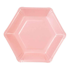 Pastel Hexagonal Plates - 12 Pack