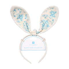 Blue & White Fabric Bunny Ears Headband