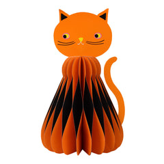 Halloween Black & Orange Cat Honeycomb Decoration - 2 Pack
