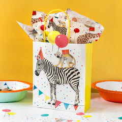 Party Safari Monkey & Zebra Paper Treat Bags - 8 Pack