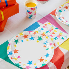 Birthday Brights Rainbow Star Plates - 8 Pack