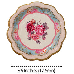 Bulk Pack of 144 Floral Paper Plates - 3 Designs