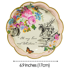 Bulk Pack of 144 Alice In Wonderland Paper Plates - 3 Designs
