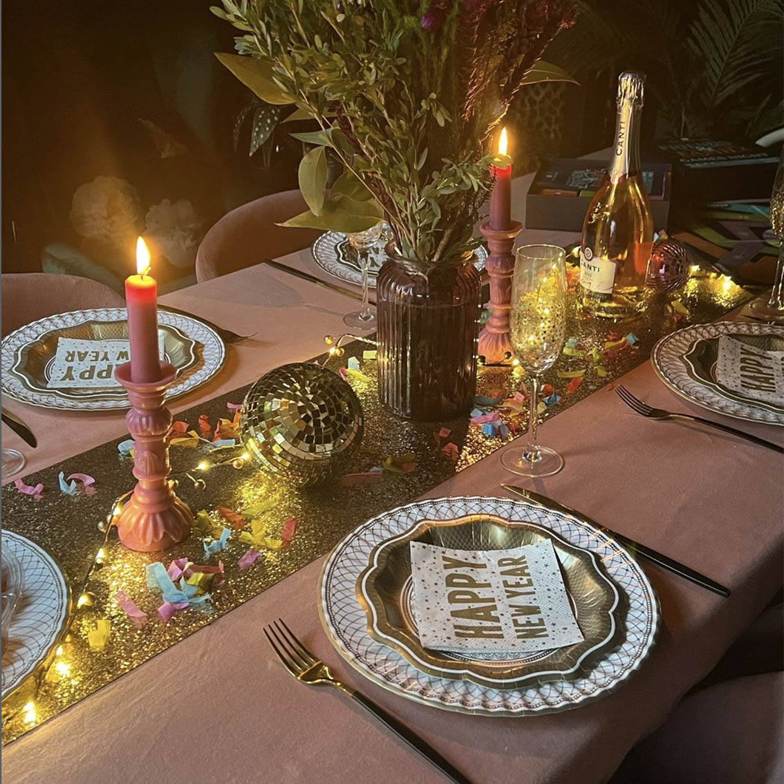 Gold Glitter Table Runner | 180cm
