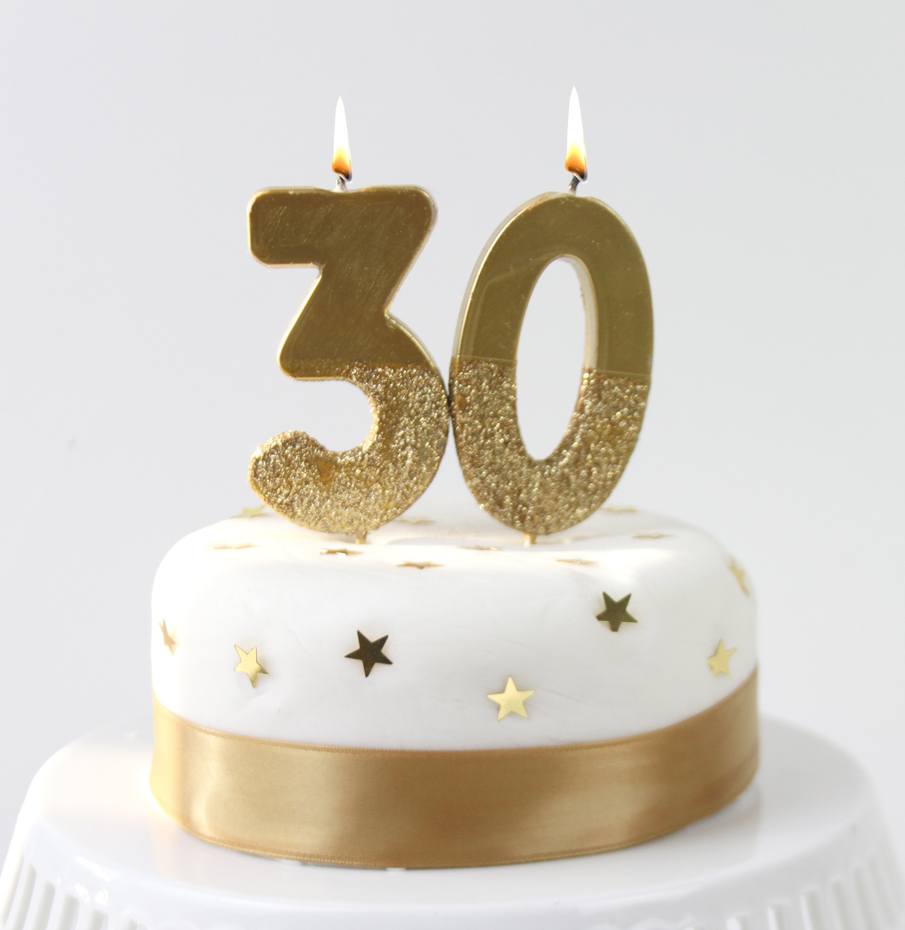 Gold Glitter Birthday Number Candle - 3