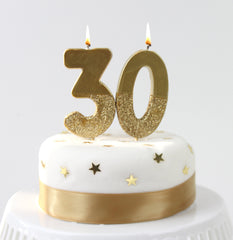 Gold Glitter Birthday Number Candle - 3