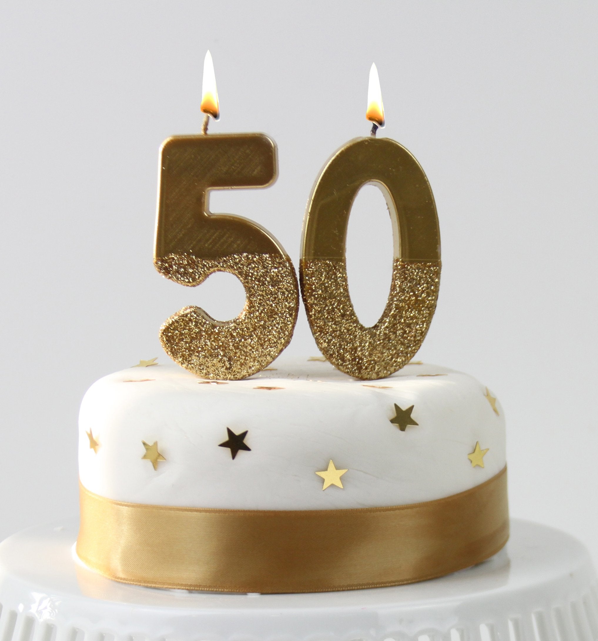 Gold Glitter Birthday Number Candle - 0