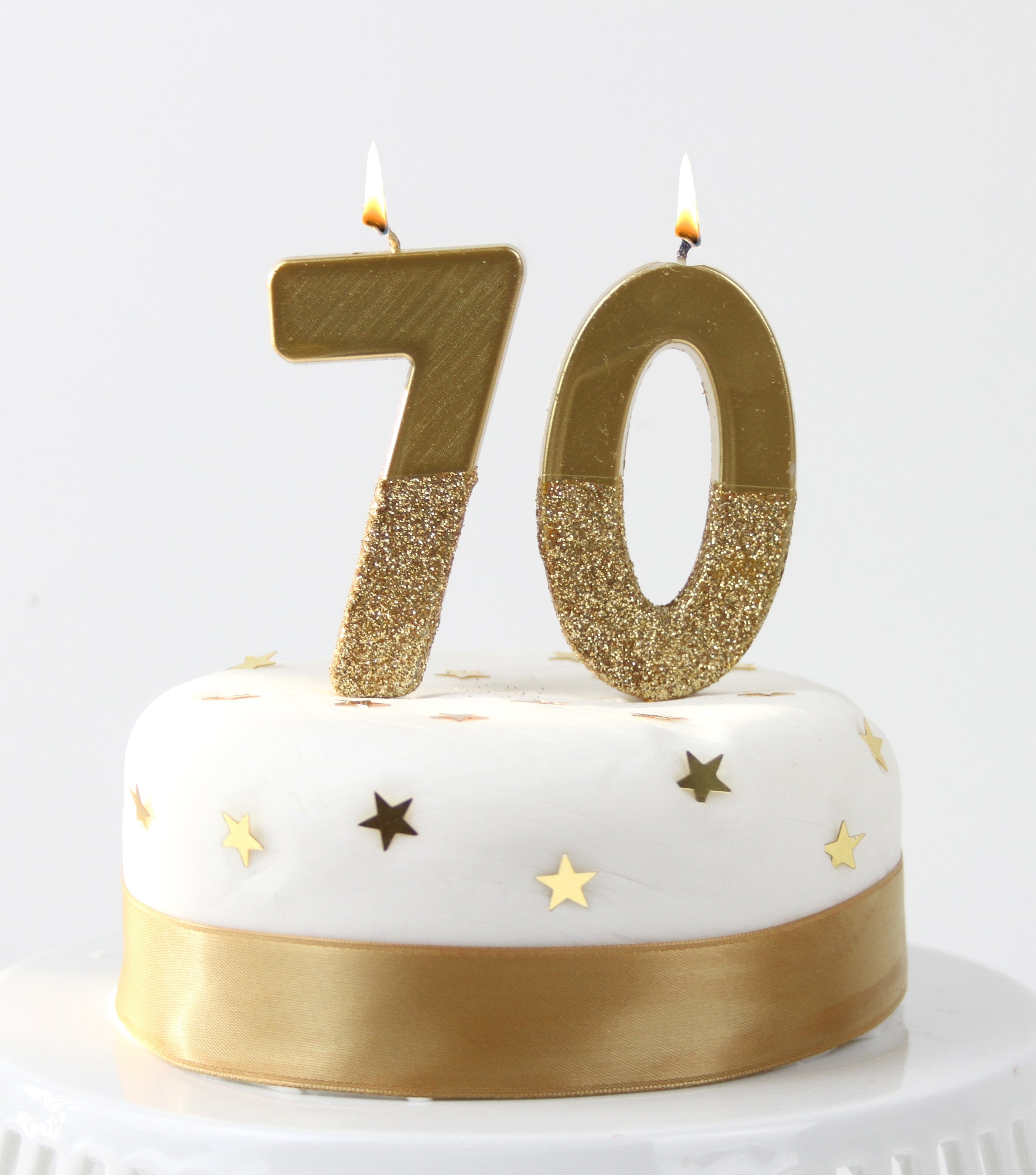 Gold Glitter Birthday Number Candle - 7