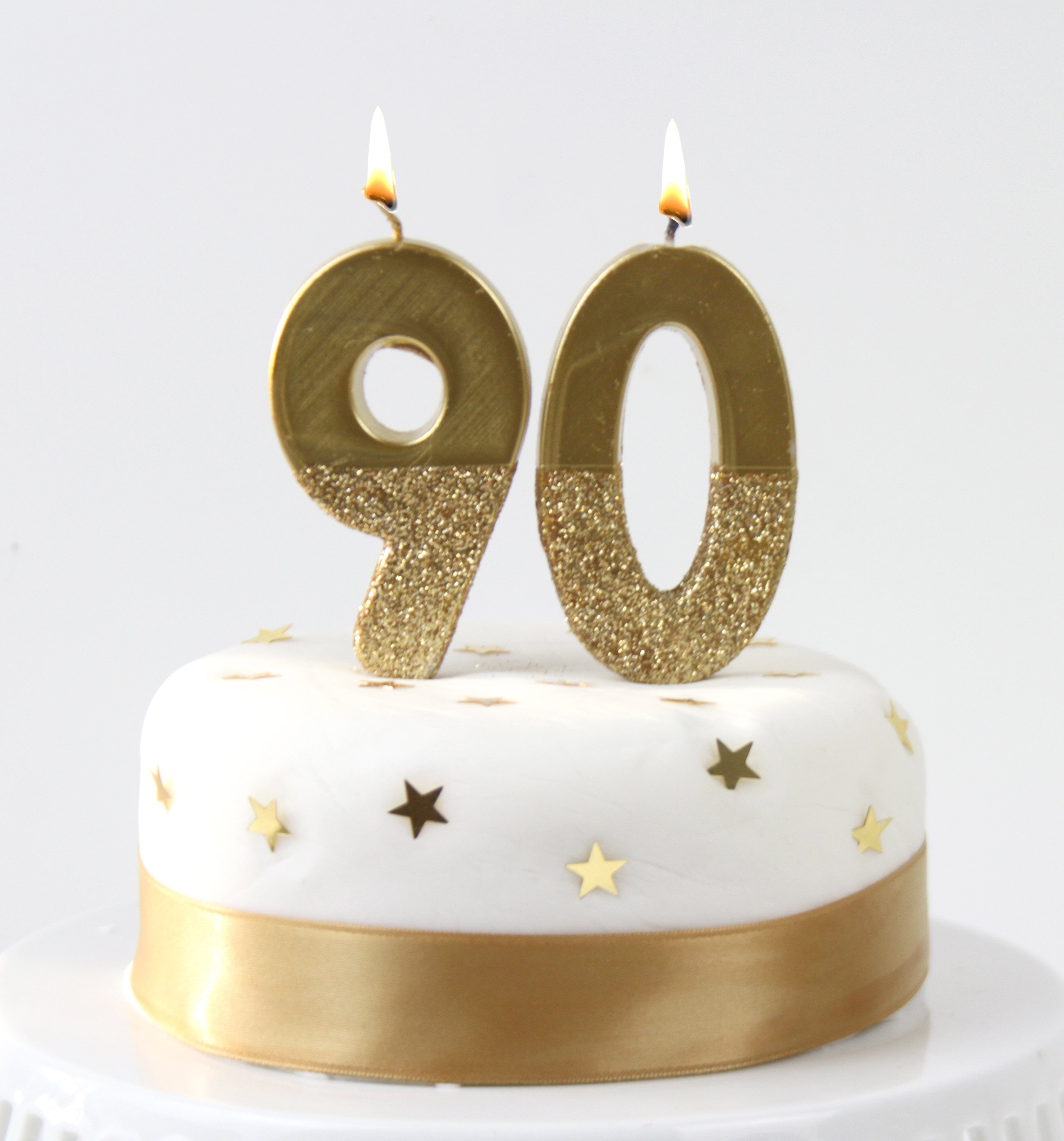 Gold Glitter Birthday Number Candle - 9