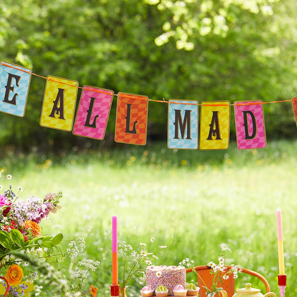 Alice in Wonderland Double Sided Party Bunting - 3m