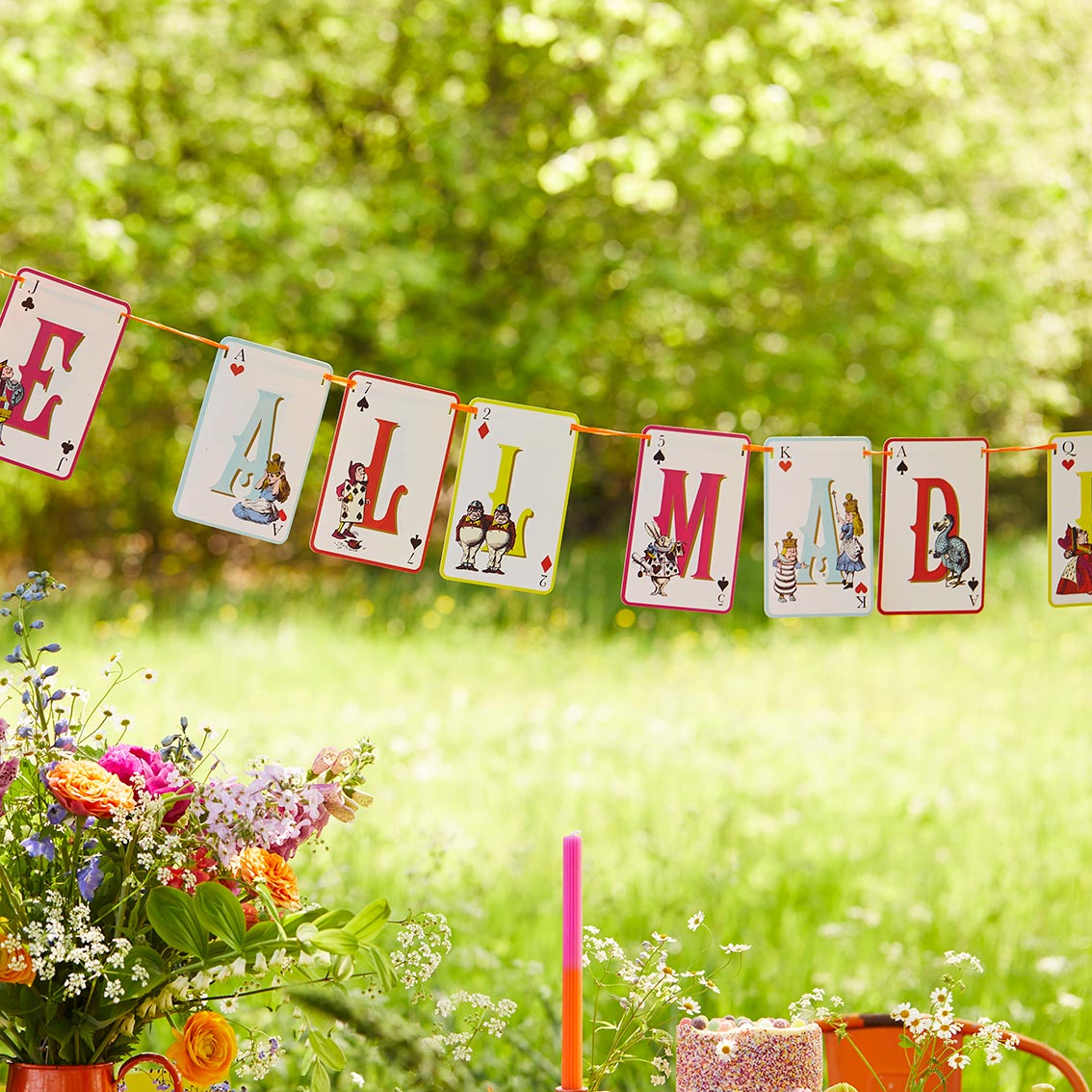 Alice in Wonderland Double Sided Party Bunting - 3m