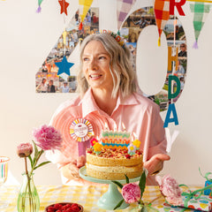 Colourful Large Wavy Happy Birthday Candle