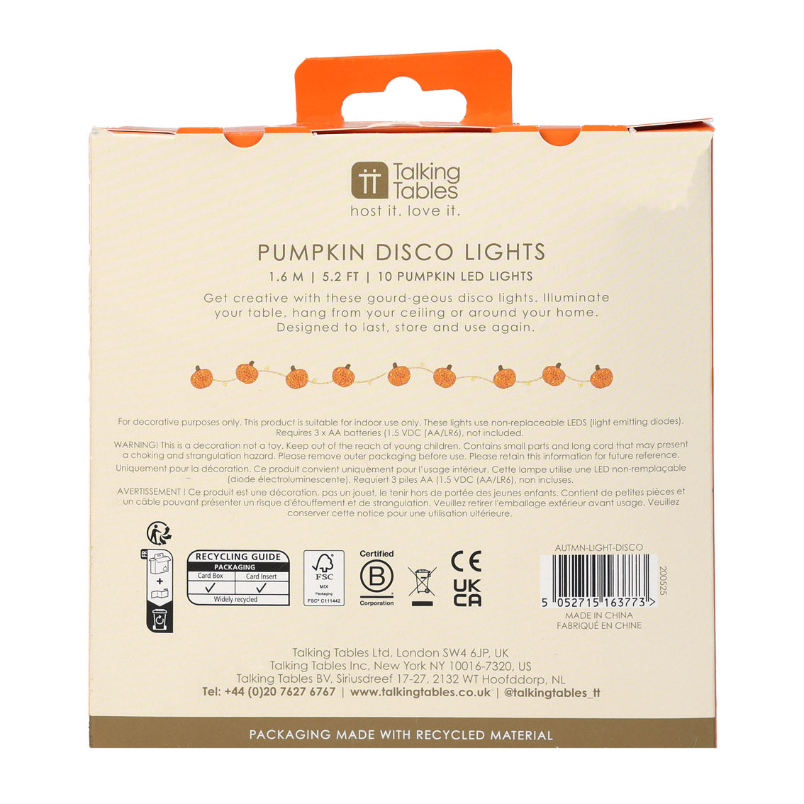 Pumpkin Disco String Lights - 1.6m