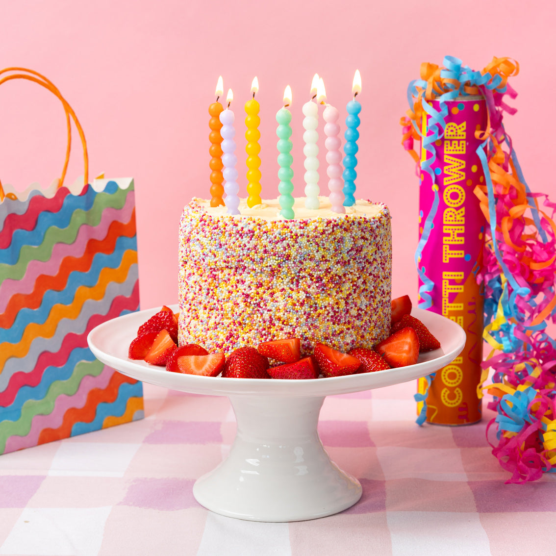 Colourful Bobble Birthday Candles - 8 Pack