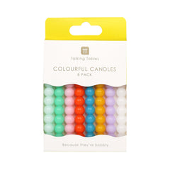 Colourful Bobble Birthday Candles - 8 Pack