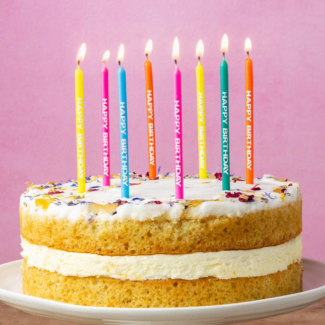 Multi-Coloured Happy Birthday Candles - 24 Pack
