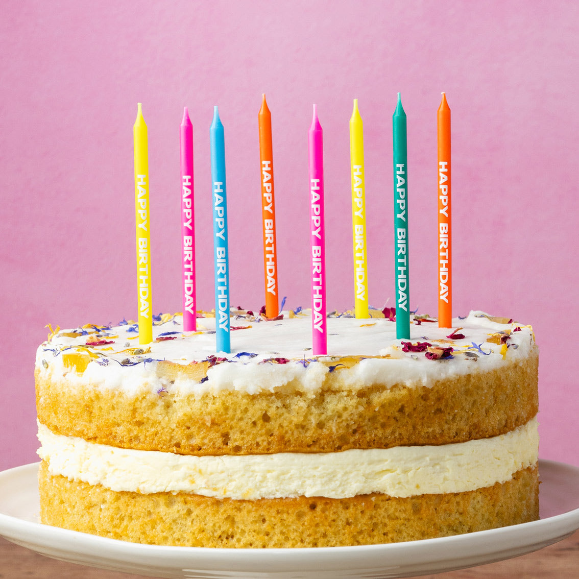 Multi-Coloured Happy Birthday Candles - 24 Pack