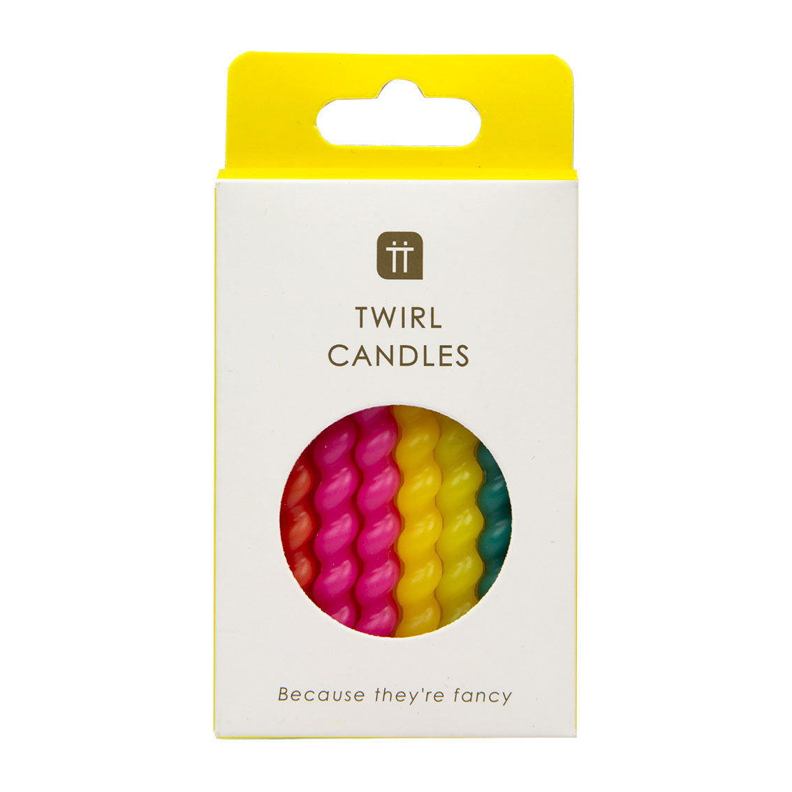 Colourful Bright Twirl Birthday Candles - 8 Pack