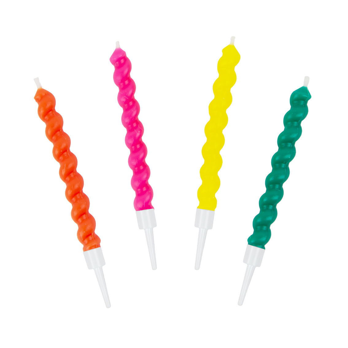 Colourful Bright Twirl Birthday Candles - 8 Pack
