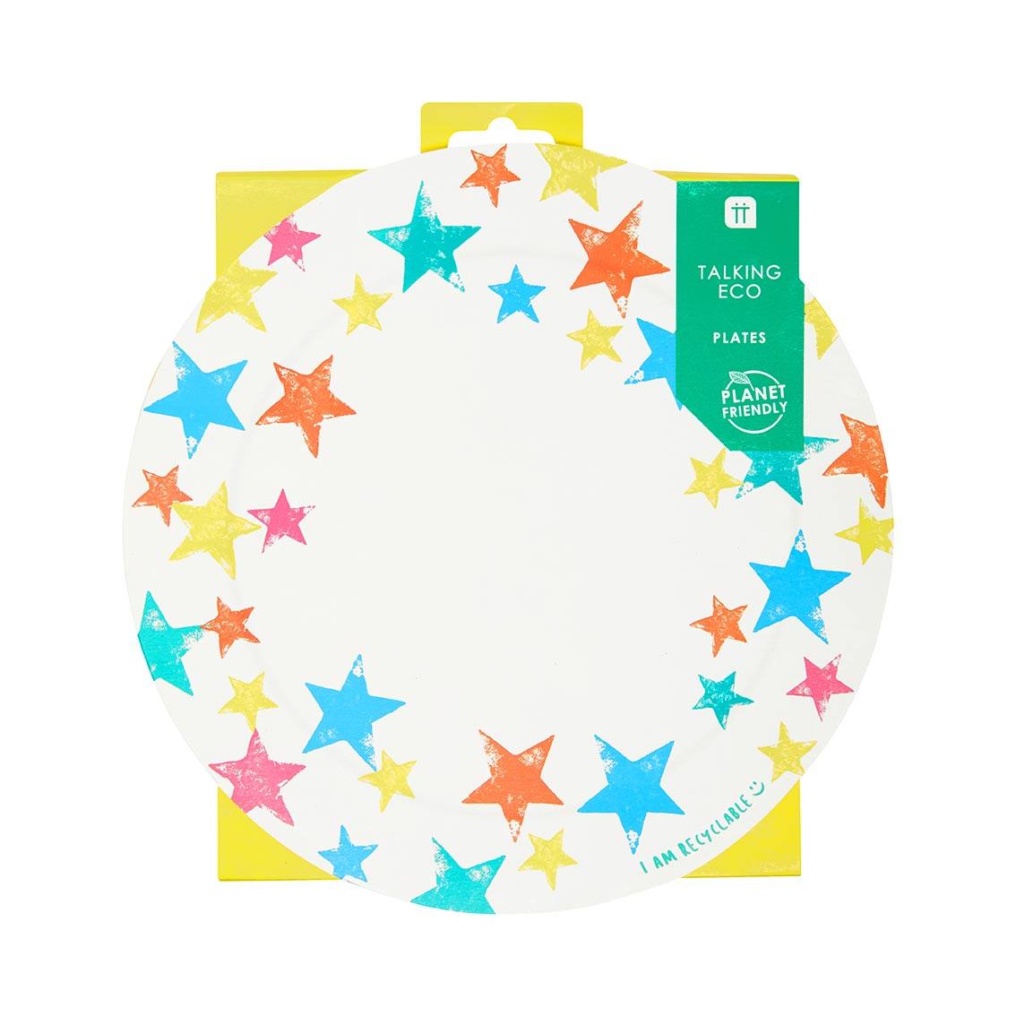 Birthday Brights Rainbow Star Plates - 8 Pack