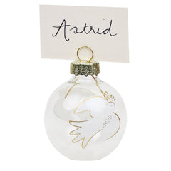 Mistletoe Glass Bauble Place Card Holders - 6 Pack