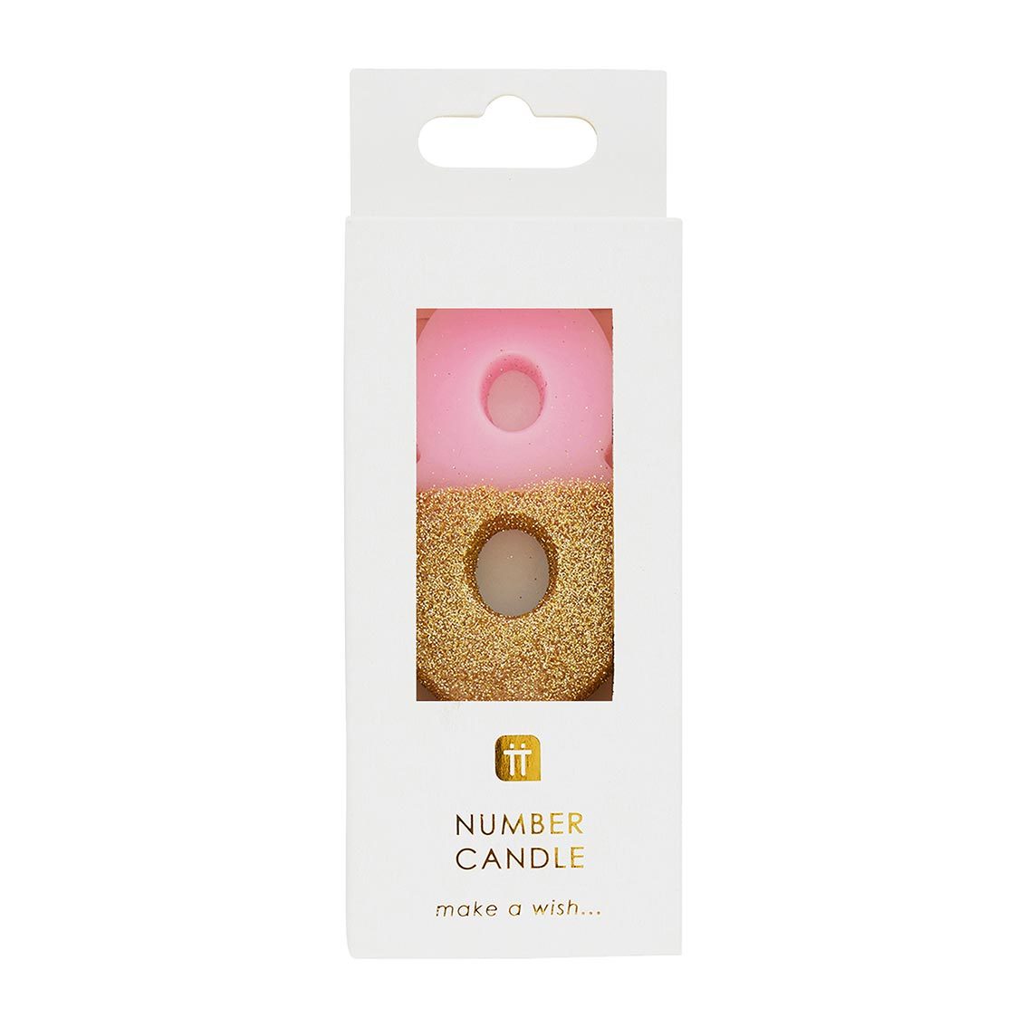 Pink & Gold Glitter Birthday Number Candle - 8